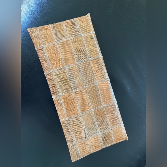 VINTAGE SANES BROWN SNAKESKIN SHOULDER CLUTCH BAG HANDBAG
CHAIN STRAP - Picture 6 of 9